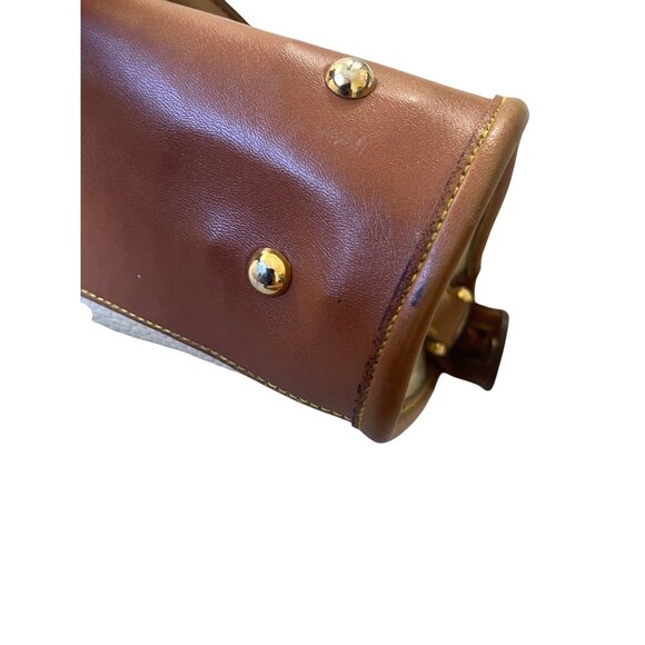 Dooney & Bourke VTG All Weather Satchel Purse Ivory Pebbled Old Money Classic - Picture 10 of 16